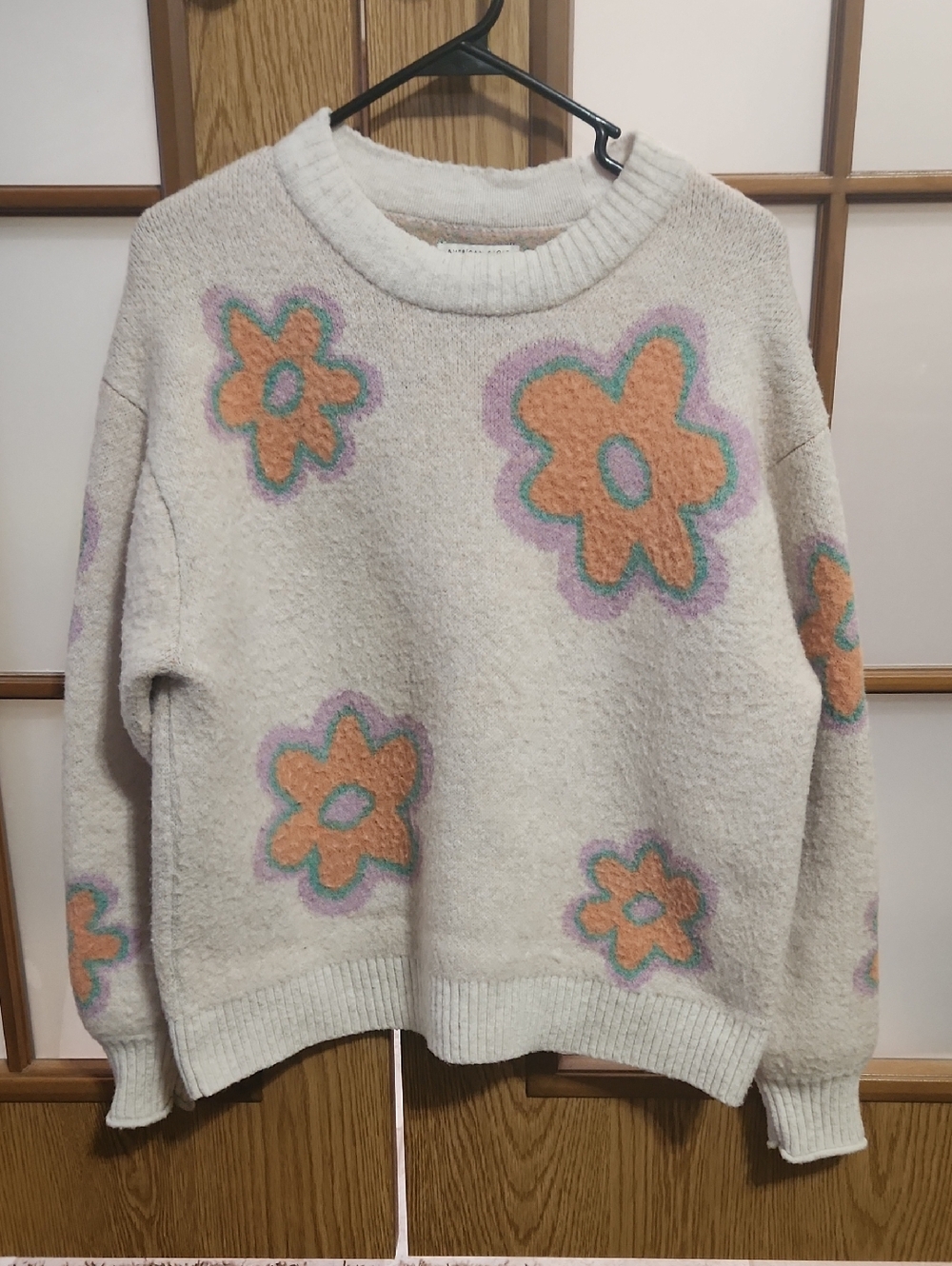 American Eagle Whoa So Soft Floral Multi Color Sweater Size Medium